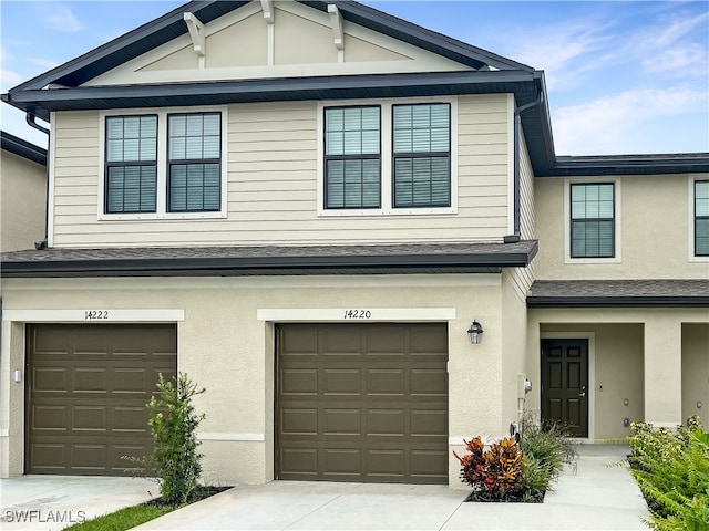 view of property featuring a garage