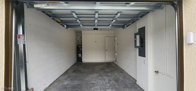 garage with electric water heater