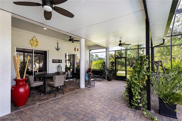 view of patio / terrace with ceiling fan