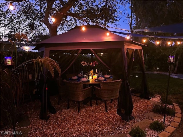 view of patio featuring a gazebo