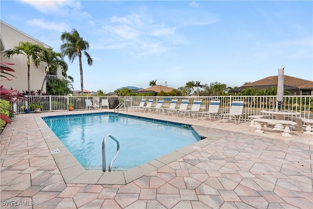 view of pool with a patio area