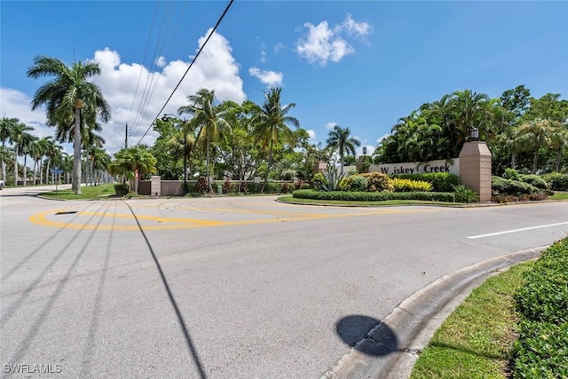 view of road featuring curbs