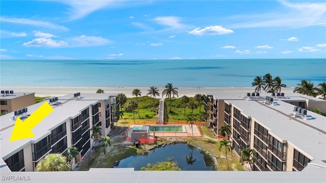 water view featuring a beach view