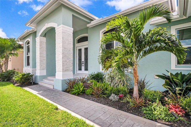 view of front of home featuring french doors