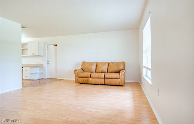 sitting room featuring light hardwood / wood-style floors