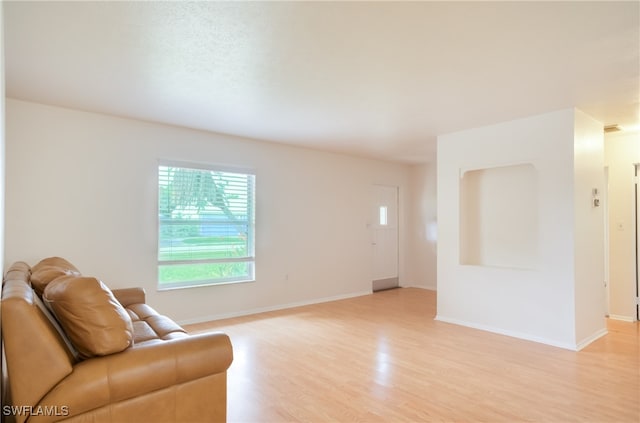 living room featuring light wood-type flooring