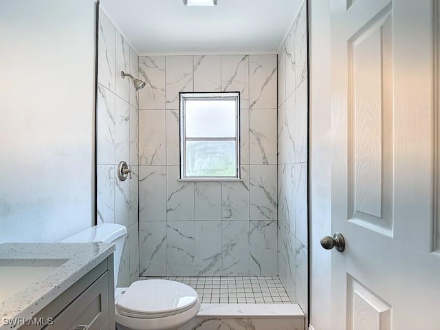 94 E N Shore Ave, North Fort Myers, FL 33917 - full bathroom featuring vanity and a marble finish shower