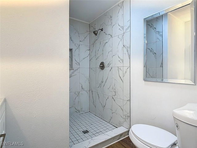94 E N Shore Ave, North Fort Myers, FL 33917 - bathroom with a shower stall and wood finished floors