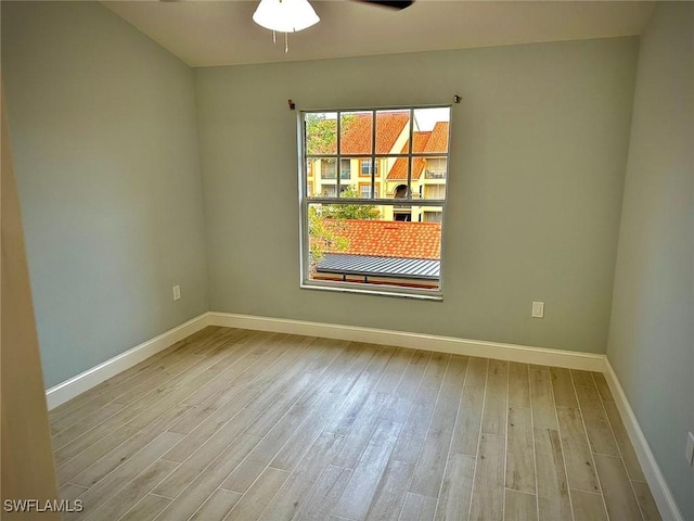 unfurnished room featuring light wood-type flooring