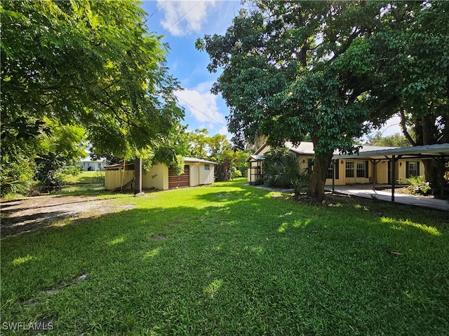 view of yard with a patio area