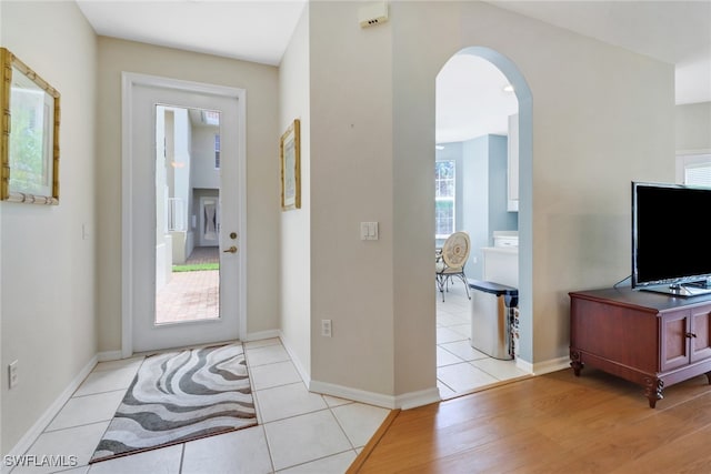 view of tiled entrance foyer