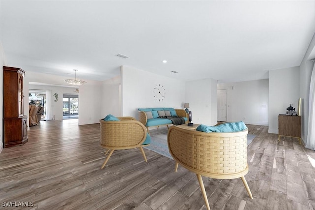 living room featuring hardwood / wood-style floors