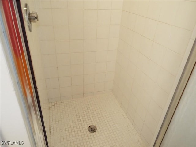 bathroom with tiled shower