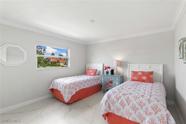 bedroom featuring ornamental molding