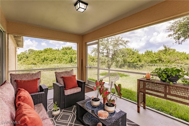 view of sunroom