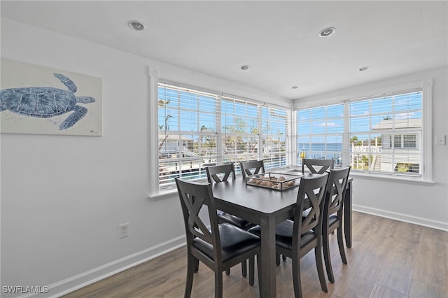 dining room with hardwood / wood-style floors