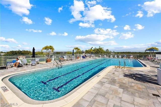 view of pool with a patio area