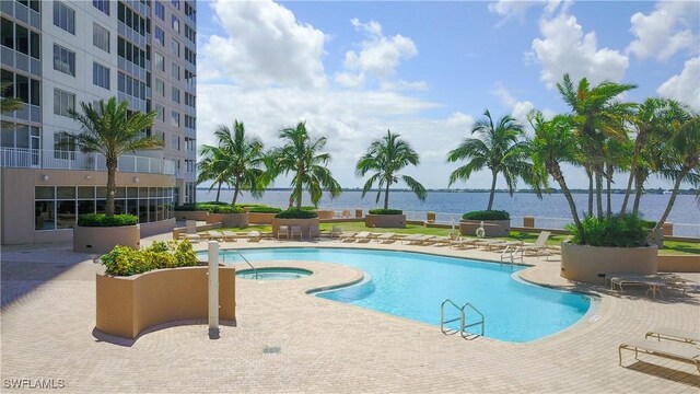 view of pool featuring a patio area