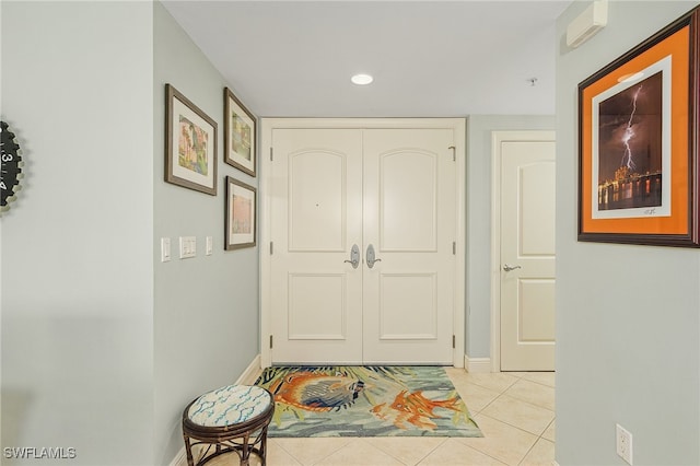 view of tiled foyer entrance