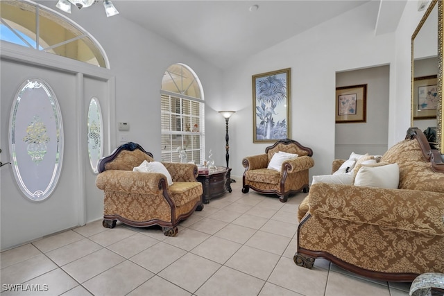 3711 4th Ave SE, Naples, FL 34117 - entrance foyer featuring light tile patterned floors and high vaulted ceiling