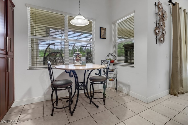 view of tiled dining room