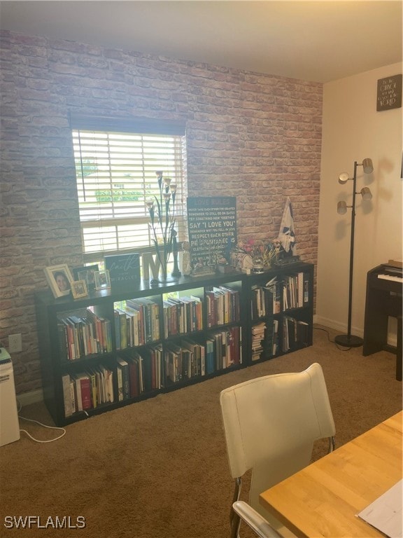 living room featuring carpet floors