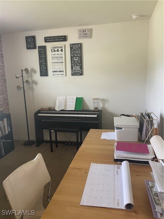 office area with hardwood / wood-style floors