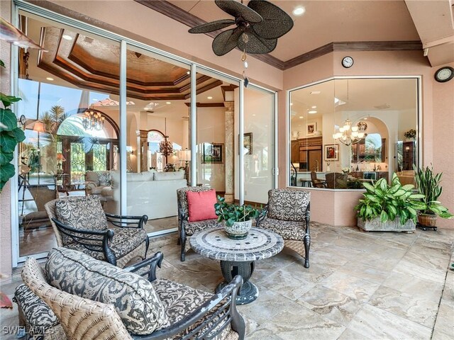 view of patio / terrace with ceiling fan