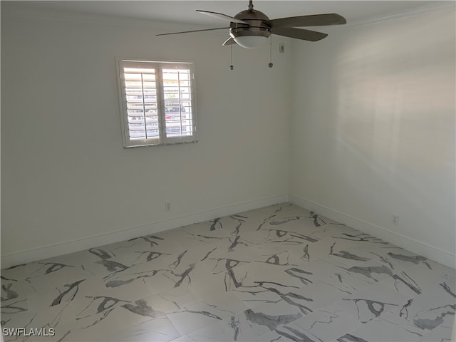 222 Harbour Dr Unit 114, Naples, FL 34103 - empty room with ceiling fan and crown molding