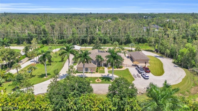 drone / aerial view with a view of trees