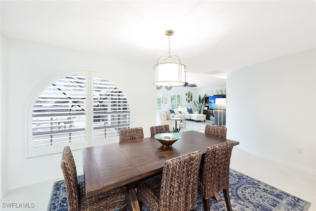 view of dining area