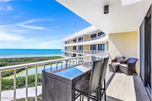 balcony with a water view