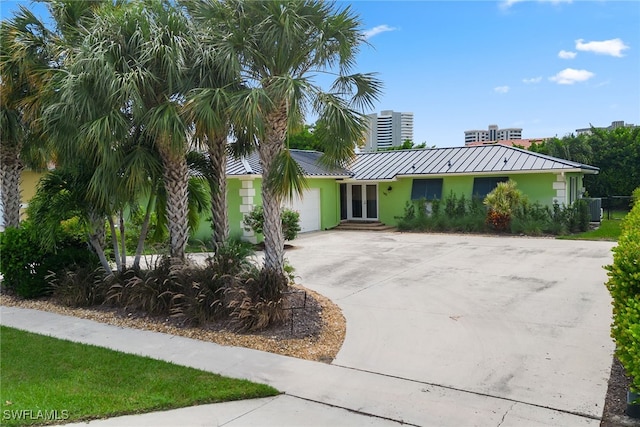 view of front of house with a garage