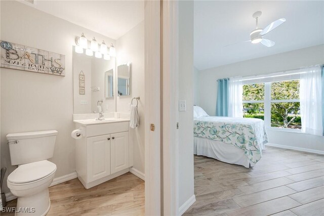 interior space featuring ceiling fan and light hardwood / wood-style flooring