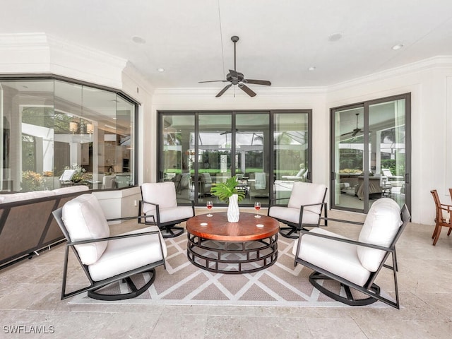 view of patio with ceiling fan