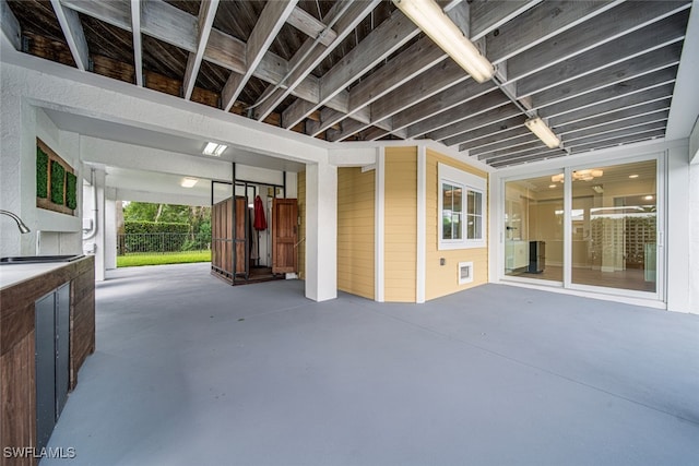 view of patio featuring sink