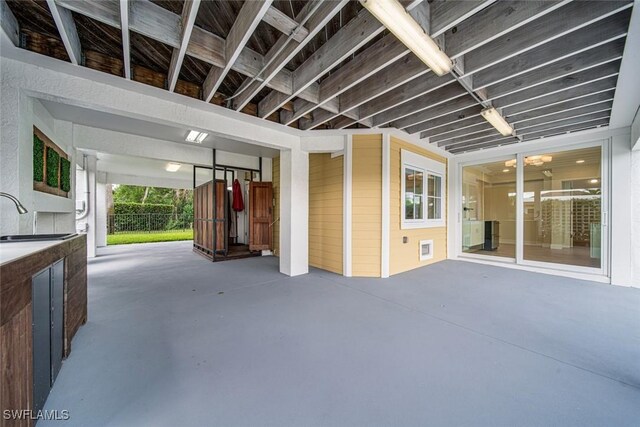 view of patio with a sink