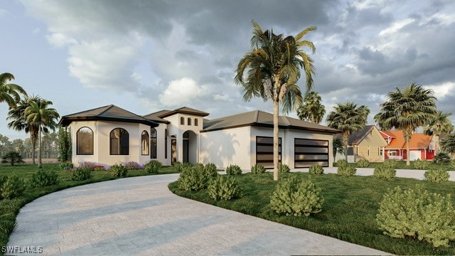 view of front of house featuring a garage