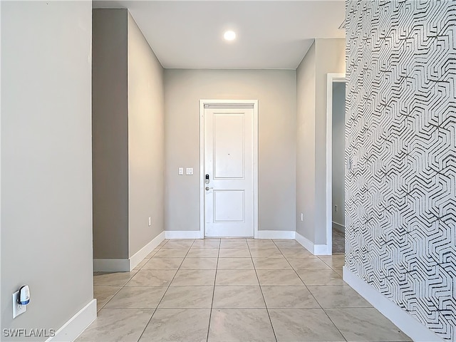 entrance foyer with light tile patterned floors