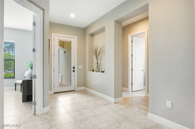 view of tiled entrance foyer