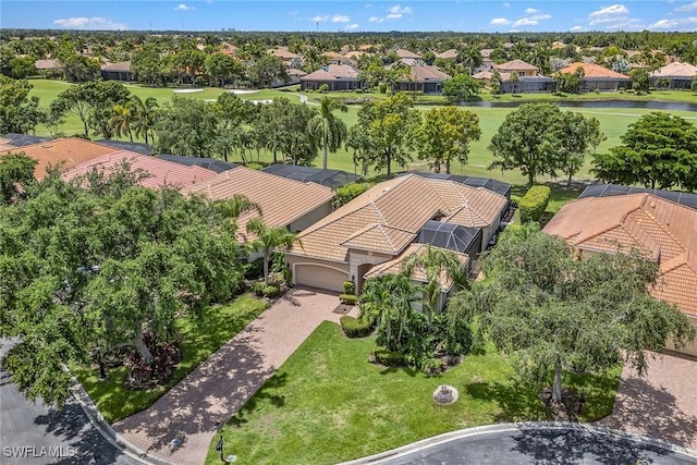 aerial view with a residential view