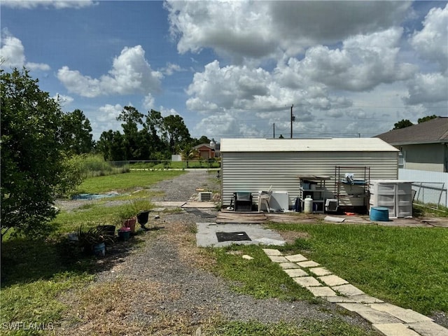 exterior space with a yard