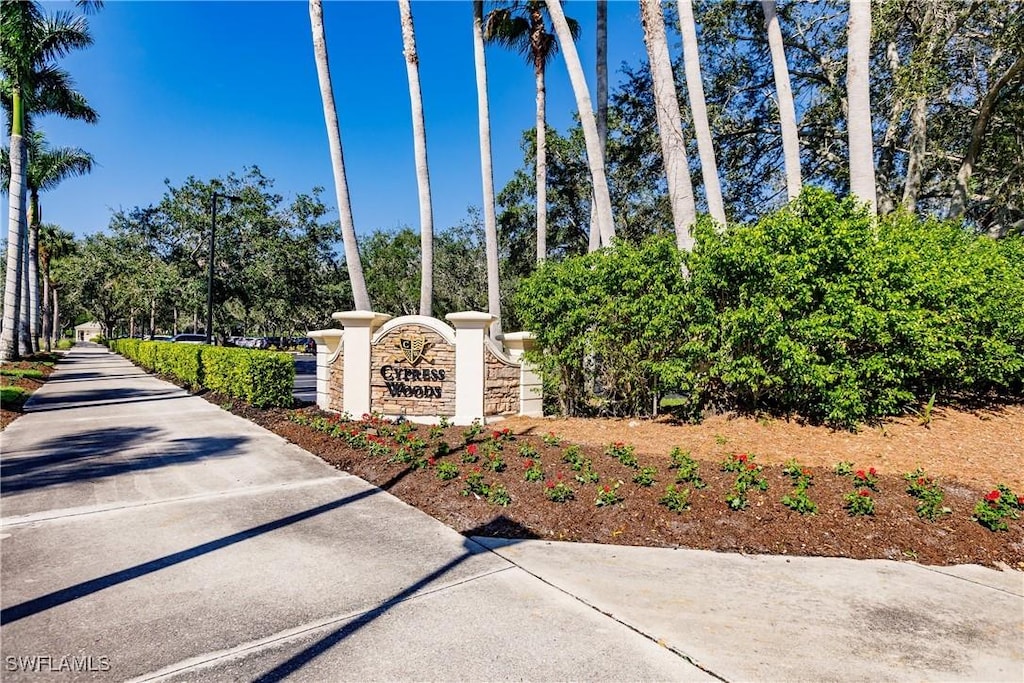 view of community sign