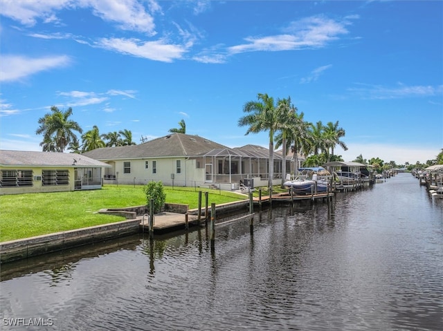 water view with a dock