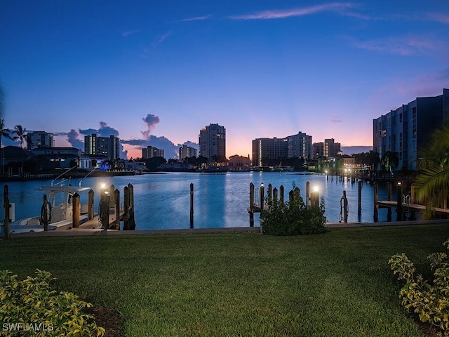 water view with a dock