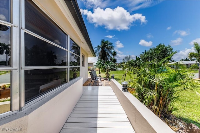 exterior space with a balcony