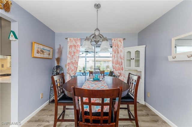 dining room featuring light hardwood / wood-style floors and a healthy amount of sunlight