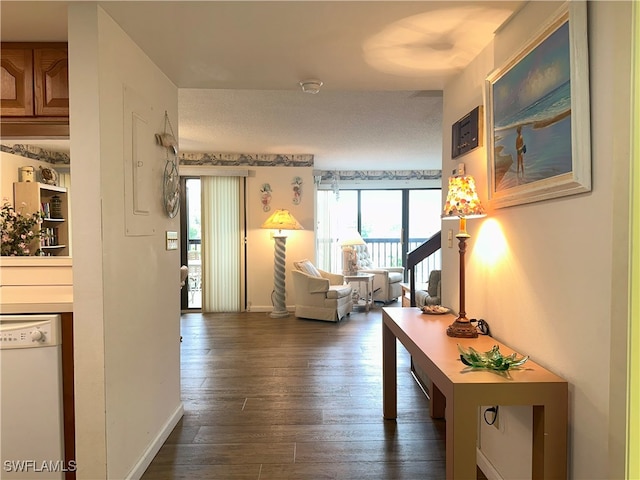 corridor featuring hardwood / wood-style floors