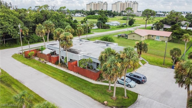 birds eye view of property featuring a view of city