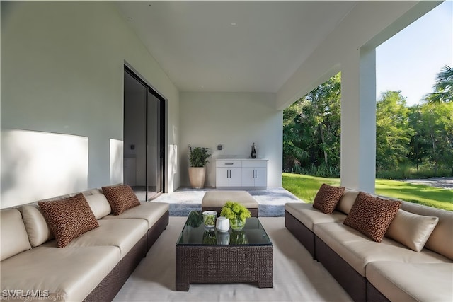 view of patio featuring an outdoor hangout area